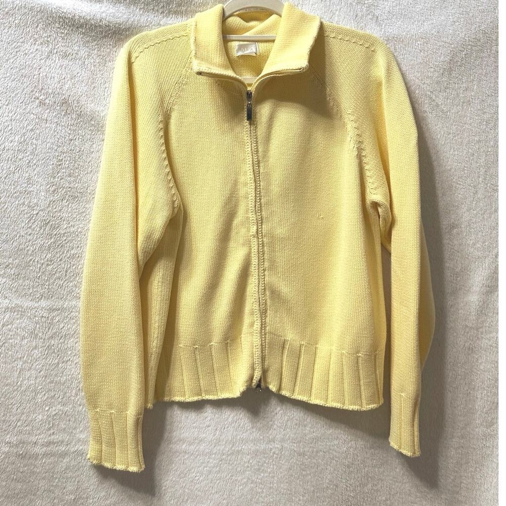 Aritzia Alps Brand women’s full  Zip Front Cardigan Sweater Yellow Size XL